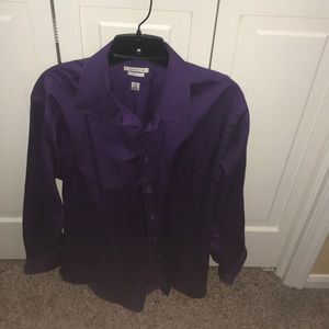 Men’s Purple Lux Sateen Long Sleeve Dress Shirt